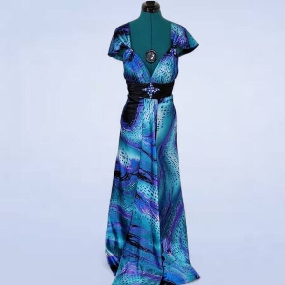 Vintage Dancing Queen U.S.A. Prom Evening‎ Dress - Size Small - Picture 1 of 8